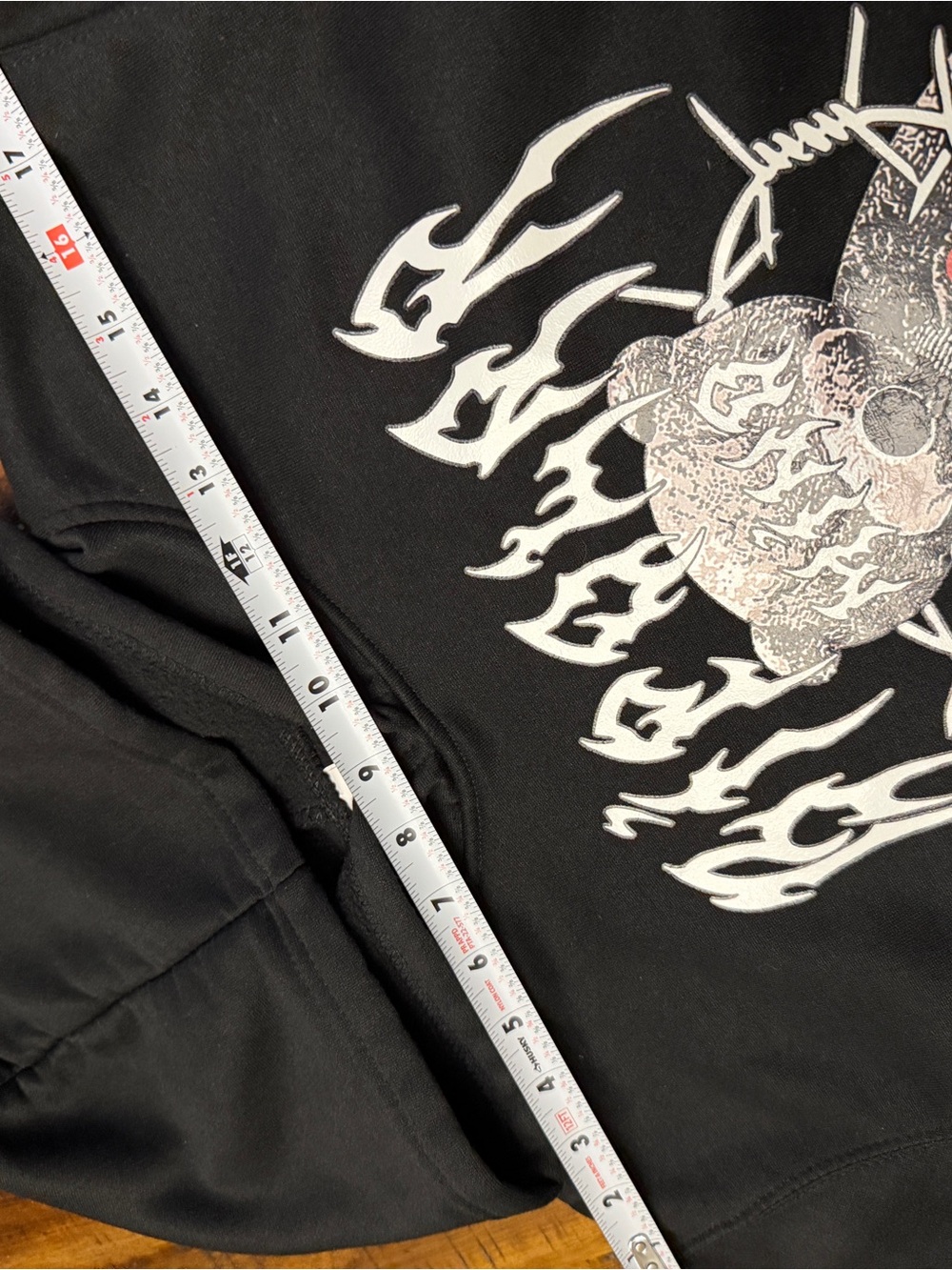 Grunge Teddy Bear Barbed Wire Graphic Hoodie – Black S - Picture 5 of 8